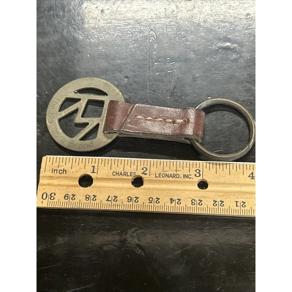 Vintage Marlboro Brand‎  Leather and Brass Keychain - FAST SHIPPING